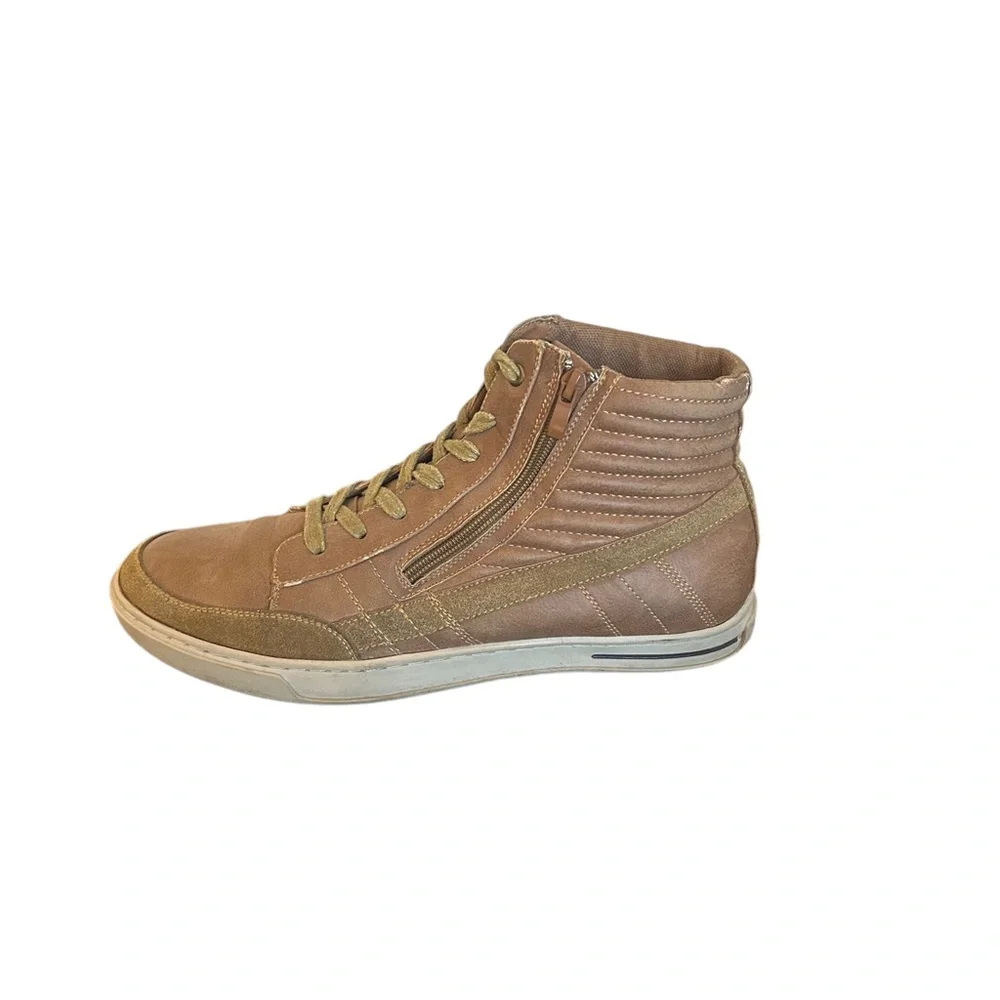 Steve Madden Men’s Trackurm High Top Leather Brown Shoes Size 10.5